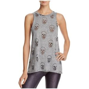 Terez Grey Skull Burnout Tank - NWT
